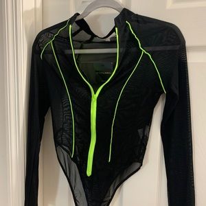 JLUXLABEL neon sheer body suit
